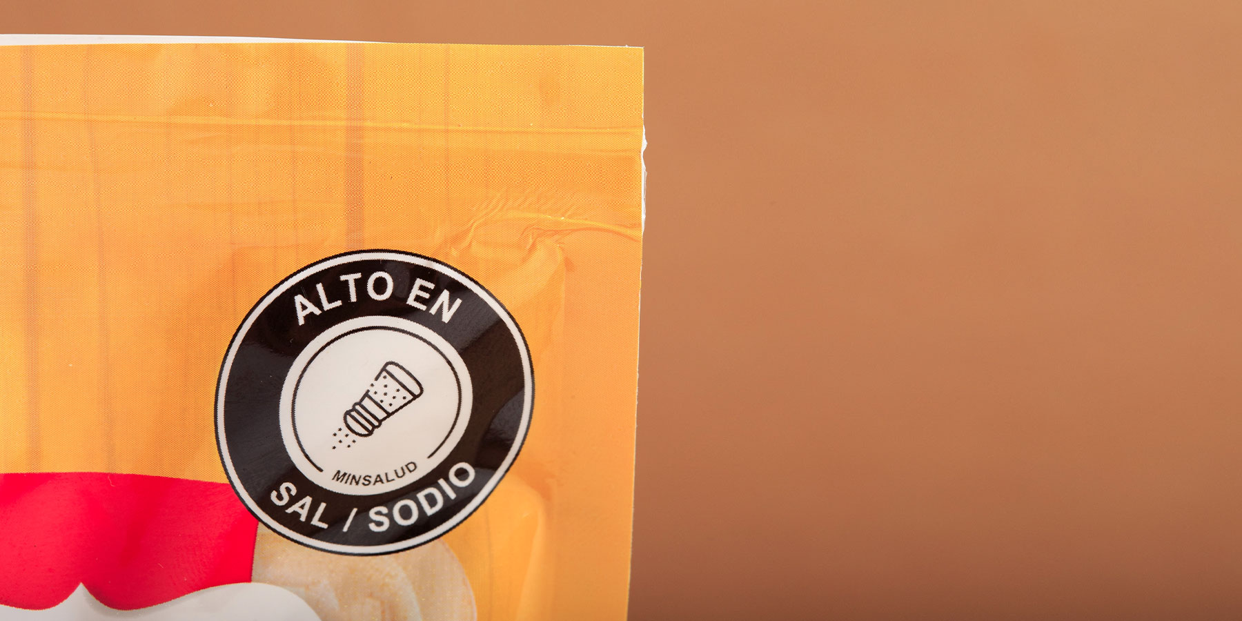 High in salt label in Colombia